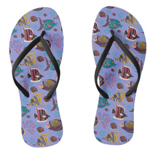 Chinelos Padrão de animais aquáticos   vida submarina do oc