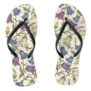 Chinelos Padrão de Campainha Azul - Flor Botânica Estética