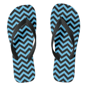 Chinelos Padrão De Cevon Azul E Preto
