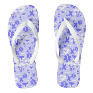 Chinelos padrão de elemento de farmácia branco azul