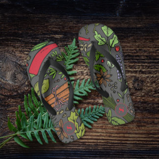 Chinelos Padrão de especiarias nome personalizado cinza