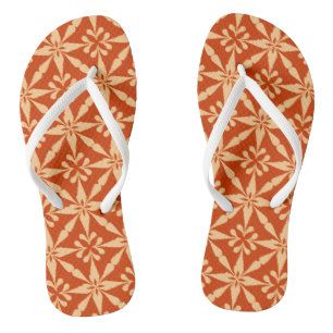 Chinelos Padrão de Estrela Ikat - Laranja Mandarin