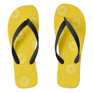 Chinelos Padrão de fatias de abacaxi amarelo