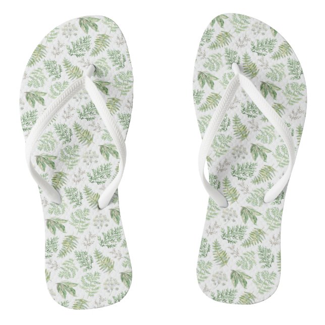 Chinelos Padrão de Floresta Verde (Pé da cama)