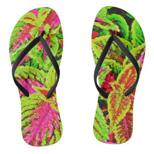 Chinelos Padrão de Folhas de Natureza Vibrante