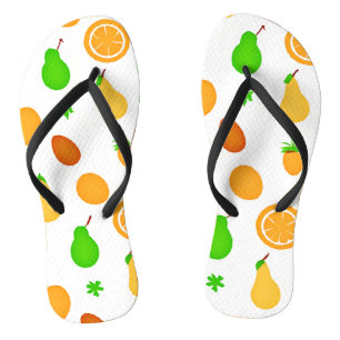 Chinelos Padrão de Frutas Exóticas Desenhado