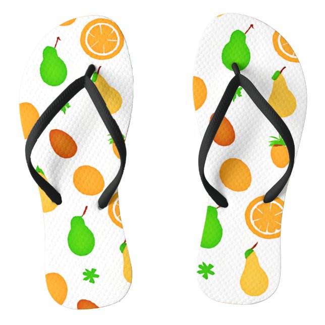 Chinelos Padrão de Frutas Exóticas Desenhado (Pé da cama)