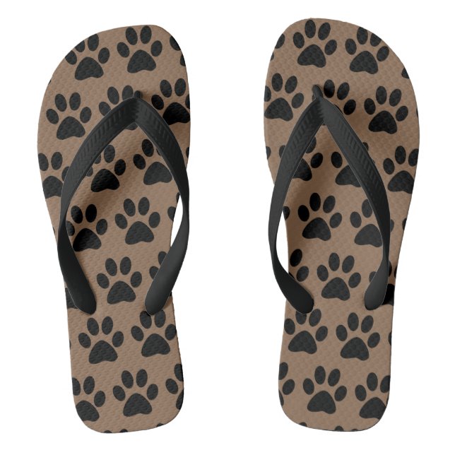Chinelos Padrão de Impressões de Patas de Cachorro Fofo Pre (Pé da cama)