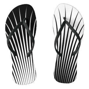 Chinelos Padrão de Listras Branco e Preto Muito Único
