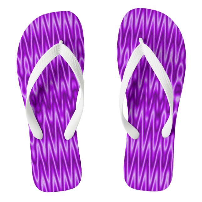Chinelos Padrão de modelo branco roxo brilhante (Pé da cama)