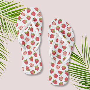 Chinelos Padrão de Morango de Verão