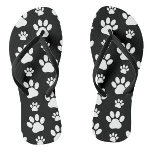 Chinelos Padrão de pata, impressões de pata, patas de cão,