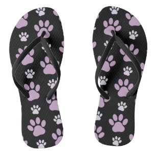 Chinelos Padrão De Patas, Patas Liláticas, Patas Cachorros,