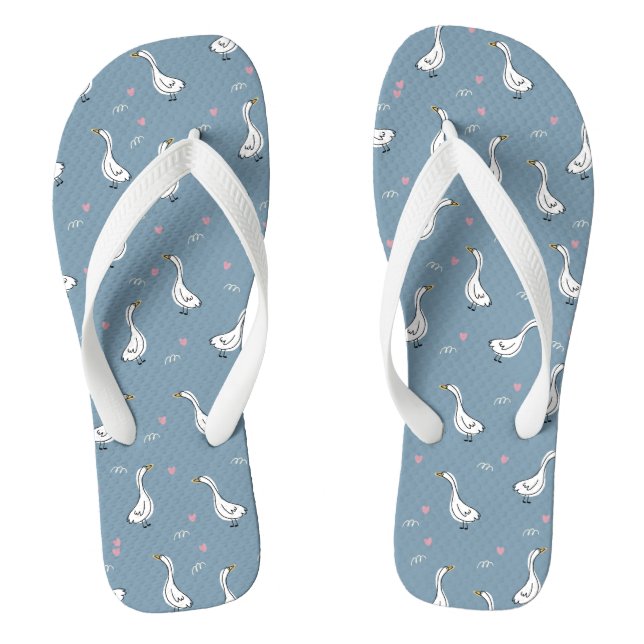 Chinelos Padrão de Pato Pekin Branco Fofo (Pé da cama)