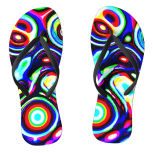Chinelos Padrão de Pulso Neon Vibrante