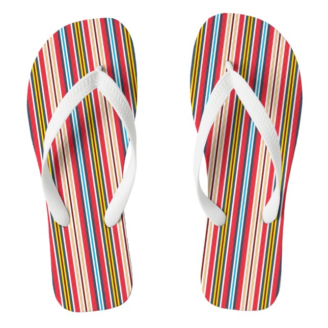 Chinelos Padrão de stripes de Xadrez multicolores-57666 (Pé da cama)