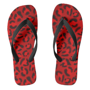 Chinelos Padrão de textura de leopardo rosa.