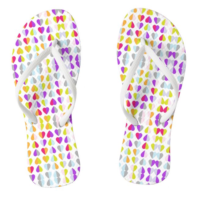 Chinelos Padrão do Rainbow Heart (Pé da cama)