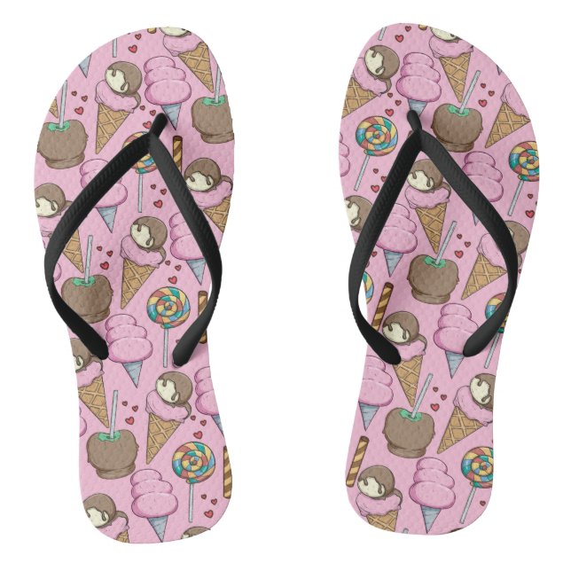 Chinelos padrão do sorvete | Padrão do lombo | pirulito 26 (Pé da cama)