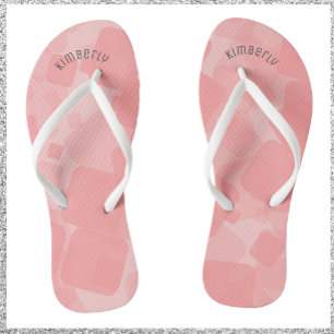 Chinelos Padrão dos quadrados cor-de-rosa do método 