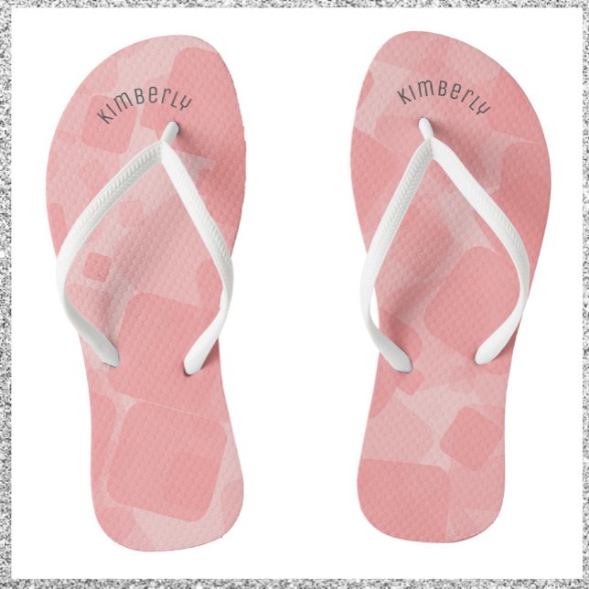 Chinelos Padrão dos quadrados cor-de-rosa do método (Criador carregado)