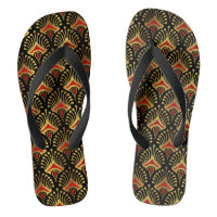 Padrão Dourado e vermelho de Art Deco a preto