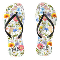 Padrão Floral de Primavera Monograma Monogramado