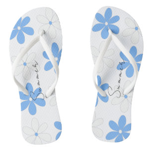 CHINELOS PADRÃO FLORAL DE SUMMERY PATTERN SKY BLUE E FLUXAS