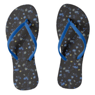 Chinelos Padrão Floral do Vento