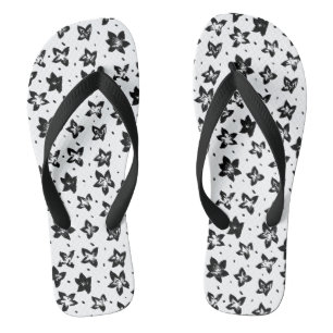 Chinelos Padrão Floral Reconstruído - Gótico acromático