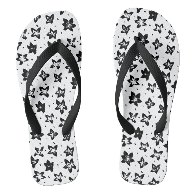 Chinelos Padrão Floral Reconstruído - Gótico acromático (Pé da cama)