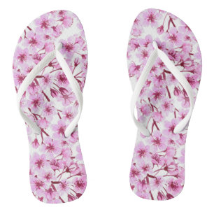 Chinelos Padrão florescente de cereja