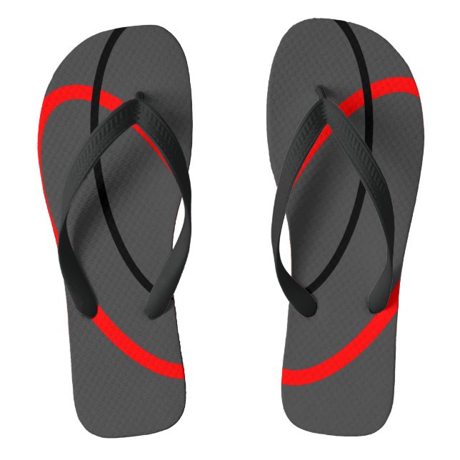 Chinelos Padrão Geométrico Vermelho e Preto Moderno (Pé da cama)