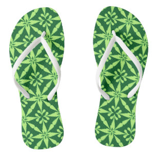 Chinelos Padrão Ikat Star - Verde Escuro