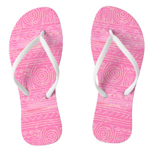 Chinelos Padrão Mesopotâmico Sumeriano Antigo Rosa