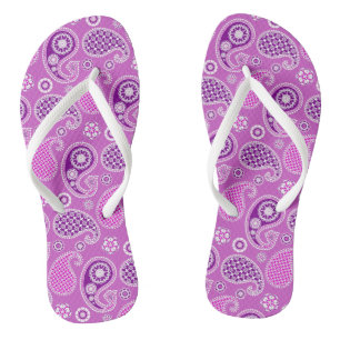 Chinelos Padrão Paisley, Lilás e Roxo Âmbar