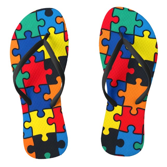 Chinelos Padrão Perfeito de Peça de Quebra-Cabeça Abstrato  (Pé da cama)