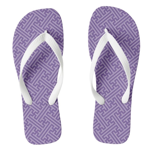 Chinelos Padrão Sayagata, Japonês, Roxo e Rosa (Pé da cama)