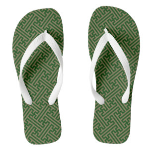 Chinelos Padrão Sayagata, japonês, verde e Dourado