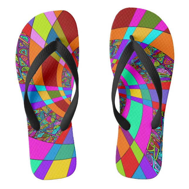 Chinelos Padrões De Mão E Digitalmente Pintados Artigo 3º (Pé da cama)