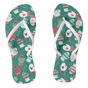 Chinelos Padrões de Mittens de Natal Cozy no inverno