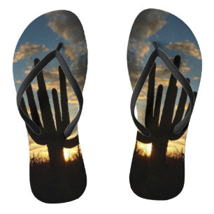 Chinelos Paisagem do Deserto de Arizona Saguaro Sunset II