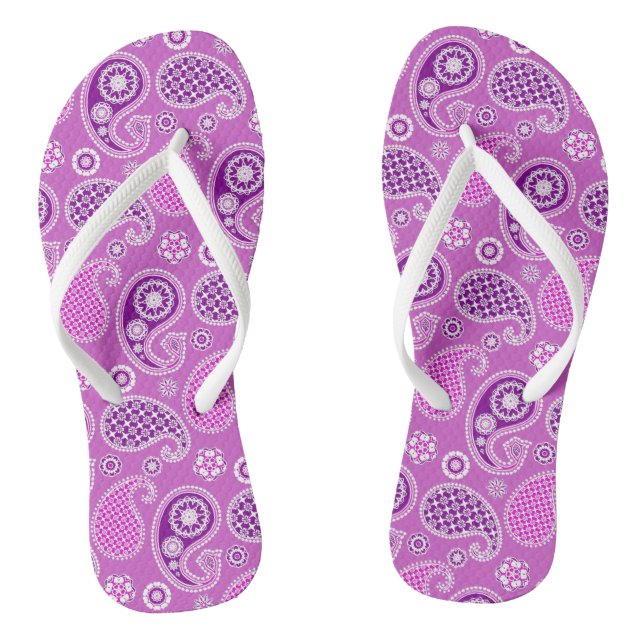 Chinelos Paisley Pattern, Lilac e Ametist Purple (Pé da cama)