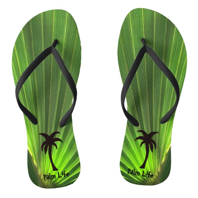 Chinelos Palm Life | Palma Verde Frond Palm Tree Unisex (Pé da cama)