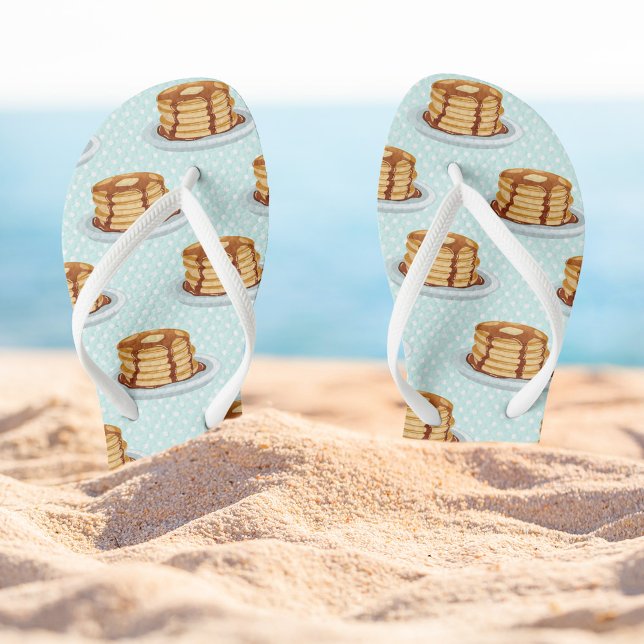 Chinelos Panquecas com Xarope de Maple e Padrão Polkadot (Criador carregado)