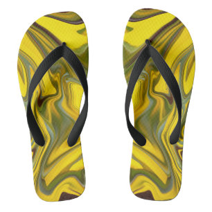 Chinelos Papel Digital Amarelo Marble Waves-55448