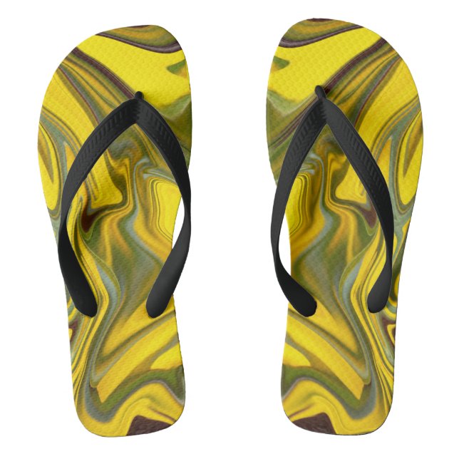 Chinelos Papel Digital Amarelo Marble Waves-55448 (Pé da cama)
