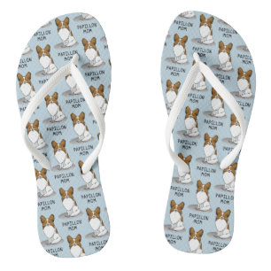 Chinelos Papillon, mamãe, mamãe, mamãe, branca e sápida