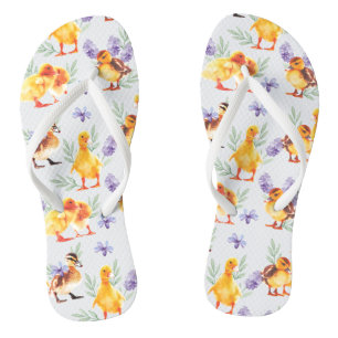 Chinelos Patos pequenos amarelos