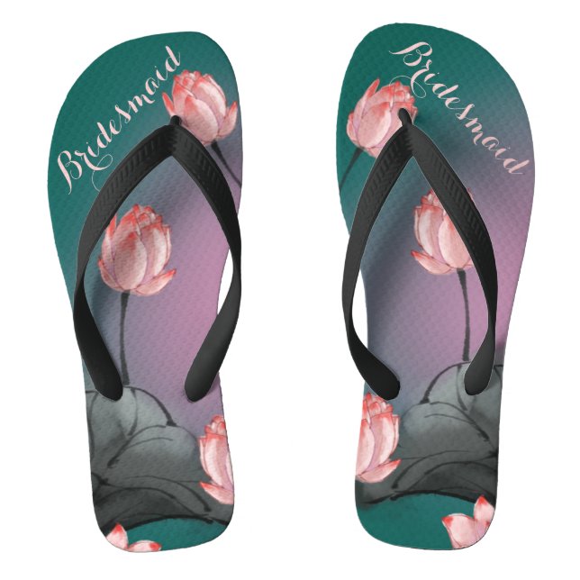 Chinelos Patterno Floral Estético Vintage Bridesmaid Gift (Pé da cama)